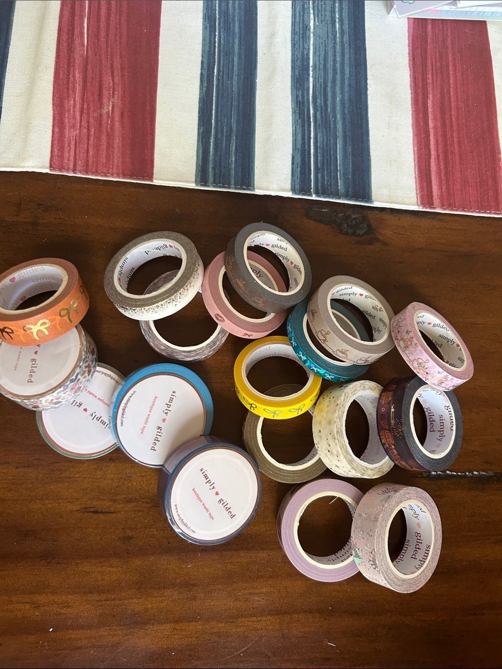Simply Gilded assorted Tape Bundle - Pink, Yellow, Teal, Brown, Cream 18 items
